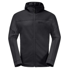 Jack Wolfskin Fleece Jacket Hirschberg Hooded Fullzip black Men