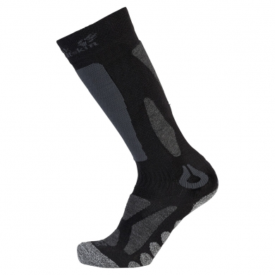 Jack Wolfskin Ski Sock Calf Merino Classic Cut (good ventilation, high stability) black - 1 pair