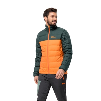 Jack Wolfskin Winter Down Jacket Ather Down (windproof, water-repellent, breathable) orange/dark green Men