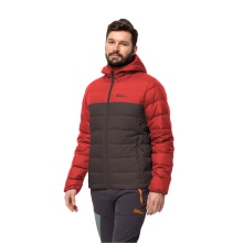 Jack Wolfskin Winter Down Jacket Ather Down Hoody (Hood, windproof, water-repellent) red/wine red Men