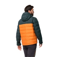 Jack Wolfskin Winter Down Jacket Ather Down Hoody (Hood, windproof, water-repellent) orange/dark green Men