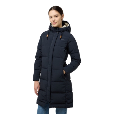 Jack Wolfskin Winter Down Coat Nordlicht (Fleece Lining) Navy Blue Ladies