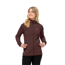 Jack Wolfskin Fleece Jacket Baiselberg Hooded Full Zip (Hood, elastic, quick-drying) burgundy Women