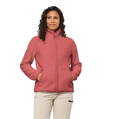 Jack Wolfskin Fleece Jacket High Curl (Sherpa Fleece, warm, breathable) coral red Ladies