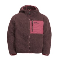 Jack Wolfskin Fleece Jacket Ice Curl Hood (soft, warm, breathable) berrypink Kids