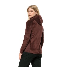 Jack Wolfskin Fleece Jacket Rotwand Hooded (warm, soft, breathable) burgundy Women