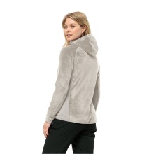 Jack Wolfskin Fleece Jacket Rotwand Hooded (warm, soft, breathable) grey Women