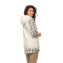 Jack Wolfskin Fleece Vest High Curl Long Vest (Hood, warm, breathable) cream white Women