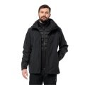 Jack Wolfskin All-Season Jacket Luntal 3in1 (waterproof, windproof, with fleece inner jacket) black Men