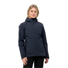 Jack Wolfskin All-Season Jacket Moonrise 3in1 (waterproof, windproof, with fleece inner jacket) navy blue Women