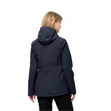 Jack Wolfskin All-Season Jacket Moonrise 3in1 (waterproof, windproof, with fleece inner jacket) navy blue Women