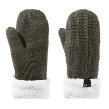 Jack Wolfskin Winter Gloves (Mittens) Highloft Knit Mitten (made of soft Sherpa fleece, warm) moss green Women