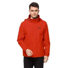 Jack Wolfskin Stormy Point 2-Layer Rain Jacket (Weatherproof Jacket, Waterproof/Windproof, Breathable) Orange/Red Men