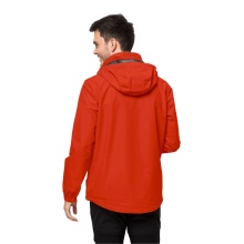 Jack Wolfskin Stormy Point 2-Layer Rain Jacket (Weatherproof Jacket, Waterproof/Windproof, Breathable) Orange/Red Men