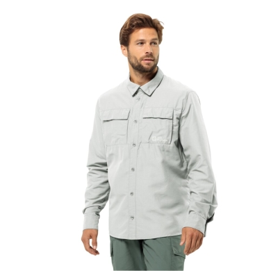 Jack Wolfskin Long Sleeve Shirt Barrier LS (with Chest Pockets) Light Grey Men's