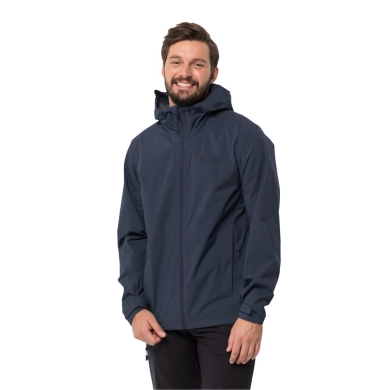 Jack Wolfskin hiking jacket/rain jacket Elsberg 2.5L (highly breathable, waterproof, windproof) navy blue men