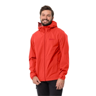 Jack Wolfskin hiking jacket/rain jacket Elsberg 2.5L (highly breathable, waterproof, windproof) red Men