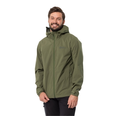 Jack Wolfskin hiking jacket/rain jacket Elsberg 2.5L (highly breathable, waterproof, windproof) forest green Men