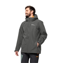 Jack Wolfskin Rain Jacket Fernblick 2-Layer (Weatherproof Jacket, Waterproof, Windproof) Dark Grey Men