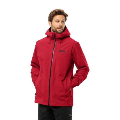 Jack Wolfskin hiking jacket/rain jacket Highest Peak 3-Layer (waterproof, windproof, breathable) red Men