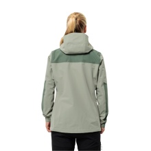 Jack Wolfskin Wander Jacket/Rain Jacket Jasper 2-Layer (Weather Protection Jacket, Waterproof, Windproof) Mint Green Ladies