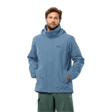 Jack Wolfskin Stormy Point 2-Layer 2024 Rain Jacket (Weatherproof Jacket, Waterproof, Windproof) Light Blue Men