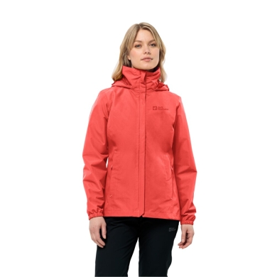 Jack Wolfskin Stormy Point 2-Layer Rain Jacket (Weatherproof Jacket, Waterproof, Windproof) Red Women