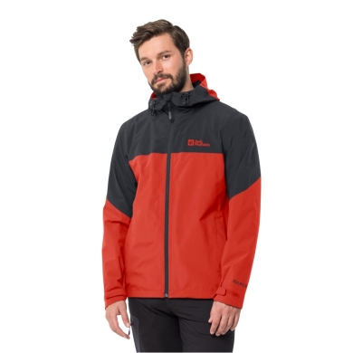 Jack Wolfskin Rain Jacket Weiltal 2-Layer (Weatherproof Jacket, Waterproof, Windproof) Red Men