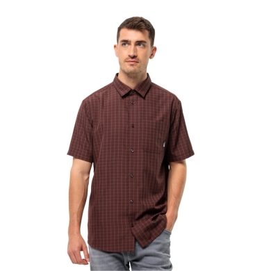 Jack Wolfskin Wander and Travel Shirt El Dorado (moisture regulating) Short Sleeve Burgundy Men's