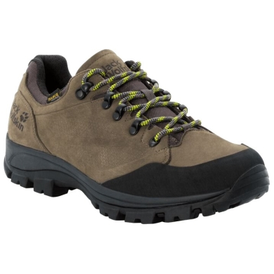 Jack Wolfskin Hiking Shoes Rebellion Texapore Low (Trekking, Nubuck leather, waterproof) khaki brown/phantom Men