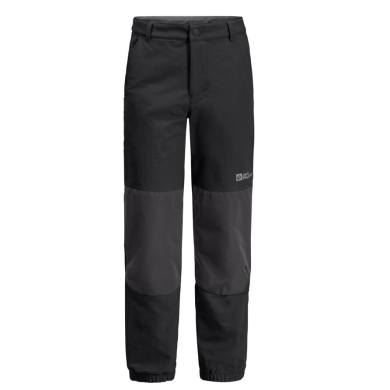 Jack Wolfskin Winter Softshell Trousers Rascal Winter Pants (windproof, water-repellent) long black Kids