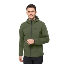 Jack Wolfskin Softshell Jacket Bornberg Hoody (Hood, windproof, water-repellent) forest green Men