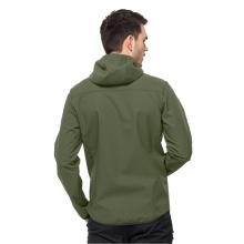 Jack Wolfskin Softshell Jacket Bornberg Hoody (Hood, windproof, water-repellent) forest green Men