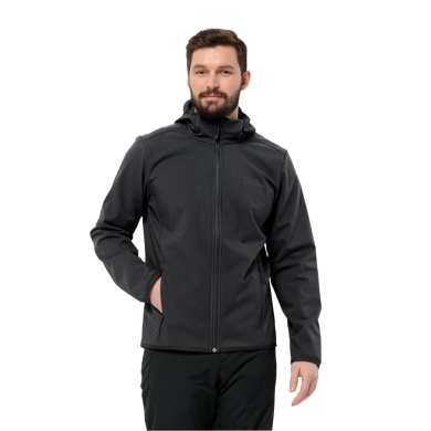 Jack Wolfskin Softshell Jacket Bornberg Hoody (Hood, windproof, water-repellent) black Men