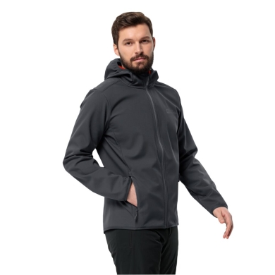 Jack Wolfskin Softshell Jacket Bornberg Hoody (Hood, windproof, water-repellent) phantom grey Men