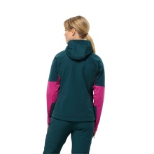 Jack Wolfskin Softshell Jacket Brisstal Hoody (Hood, windproof, water-repellent) magenta Women