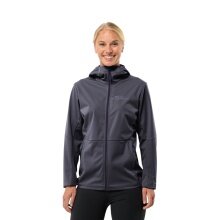 Jack Wolfskin Softshell Jacket Feldberg Hoody (windproof, water-repellent) graphite grey Ladies