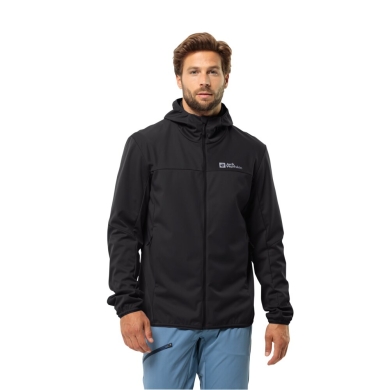 Jack Wolfskin Softshell Jacket Feldberg Hoody (windproof, water-repellent) black Men