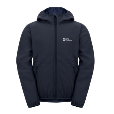 Jack Wolfskin Softshell Jacket Fourwinds 2024 (robust, breathable) navy blue Kids