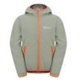 Jack Wolfskin Softshell Jacket Fourwinds 2024 (robust, breathable) grey-green Kids