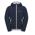 Jack Wolfskin Softshell Jacket Fourwinds 2024 (robust, breathable) navy blue/lavender Kids