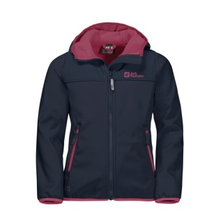 Jack Wolfskin Softshell Jacket Fourwinds (wind & water repellent) navy blue Kids/Youth (164-176)