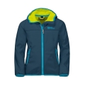 Jack Wolfskin Softshell Jacket Fourwinds (wind & water repellent) dark blue Kids