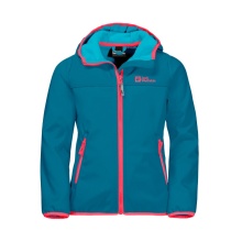 Jack Wolfskin Softshell Jacket Fourwinds (wind & water repellent) in Everest Blue for Kids