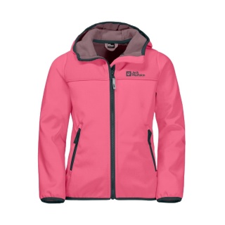 Jack Wolfskin Softshell Jacket Fourwinds (wind & water repellent) pink Kids