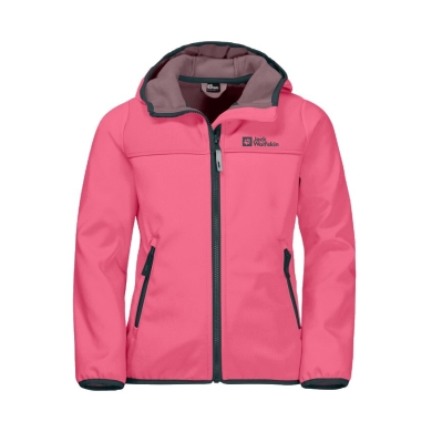 Jack Wolfskin Softshell Jacket Fourwinds (wind & water repellent) pink Kids