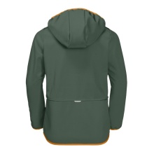 Jack Wolfskin Softshell Jacket Fourwinds (wind & water repellent) dark green/orange Kids