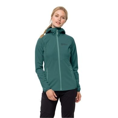 Jack Wolfskin Softshell Jacket Go Hike (Hood, windproof, water-repellent) petrol Women