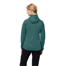 Jack Wolfskin Softshell Jacket Go Hike (Hood, windproof, water-repellent) petrol Women