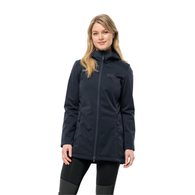 Jack Wolfskin Softshell Coat Windhain Coat (windproof, water-repellent, breathable) midnight blue Women